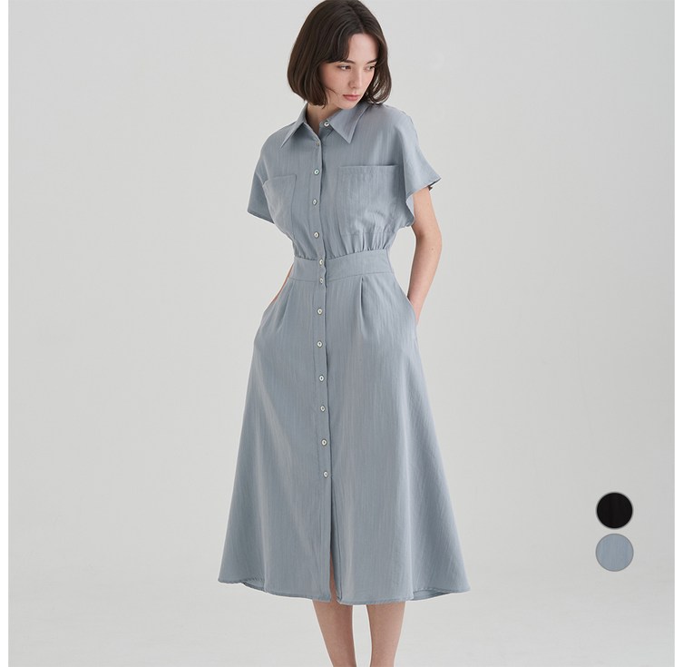 ELLE PARIS 여성용 돌먼슬리브 원피스