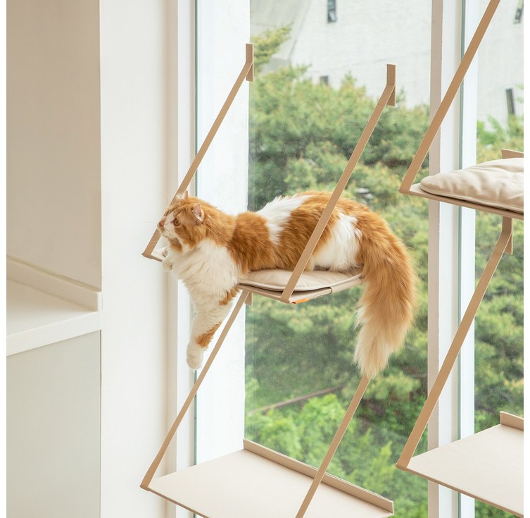 애니멀리프 접을 수 있는 창문 캣타워 / 고양이 원목 소형 미니 대형 계단 캣워크 캣워커