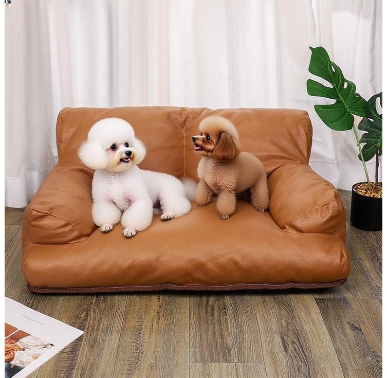 Fowod 반려동물소파 튼튼한 통기 방수 고양이 강아지용, 브라운, 1개