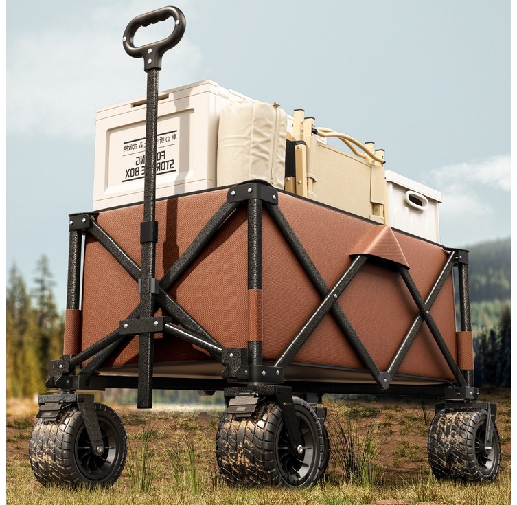 AORAN 캠핑카트 캠핑웨건 광폭타이어 왜건 다기능 아웃도어 캠핑 웨건, 커피, 1개