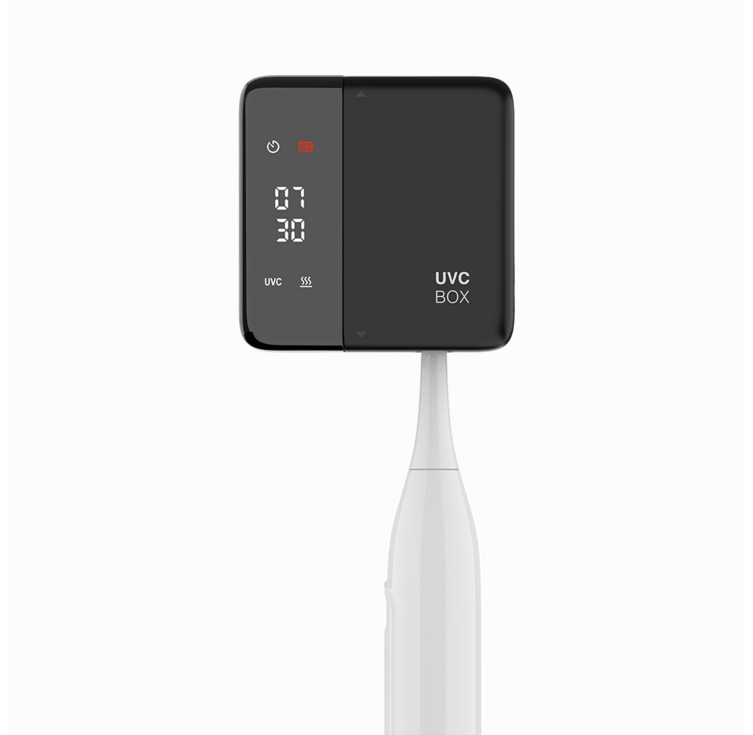 SERENDI 휴대용 UVC 칫솔살균기 히팅팬건조 1인용 무타공 벽걸이 USBC충전, 블랙