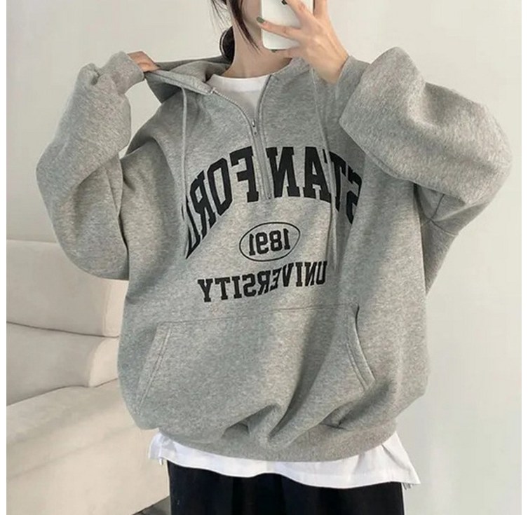 아이엠몽 여성 오버핏 후드 티셔츠