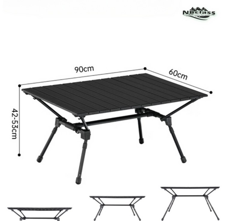 NBclass 접이식 경량 캠핑 좌식테이블 3단 높이조절 캠핑 롤 테이블