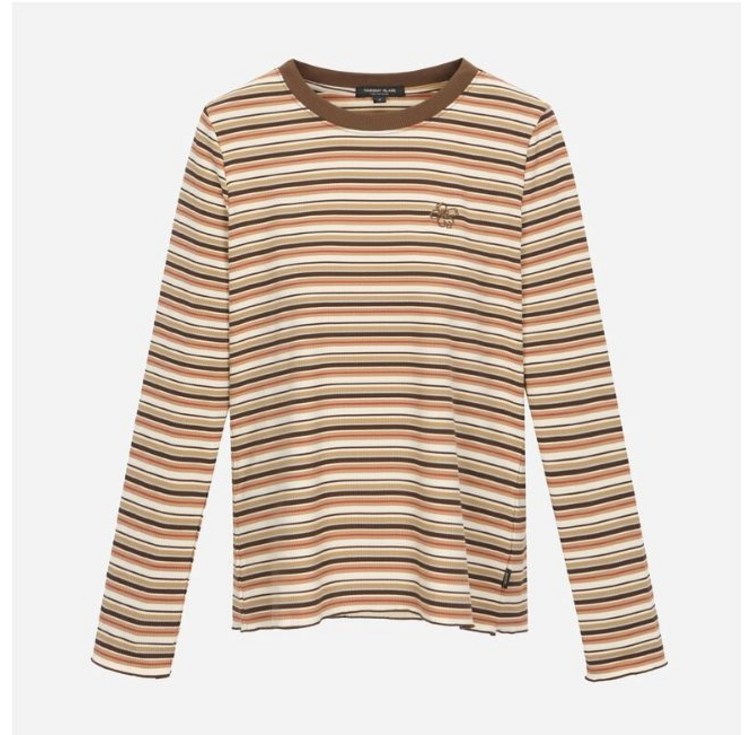 백화점 정품 25FW 써스데이아일랜드 멀티 스트라이프 자수 티셔츠 T256MTS141W