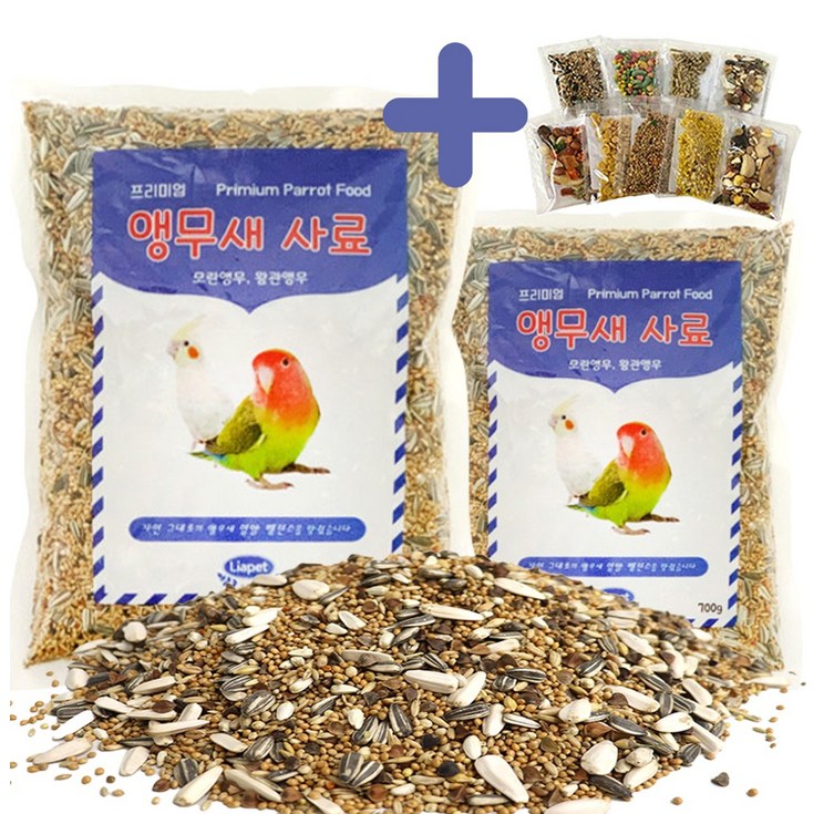 리아펫 왕관 새먹이 프리미엄 앵무새 새사료 700g,2개