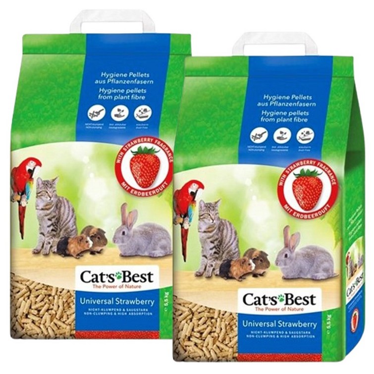 캣츠베스트 유니버셜 우드파이버 하이진펠렛 고양이모래 딸기향 10L2개, 5.5kg, 2개