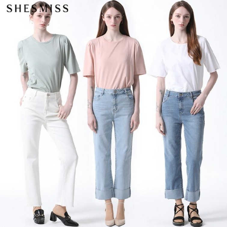 쉬즈미스 롤업 데님 팬츠 택가격 158000원